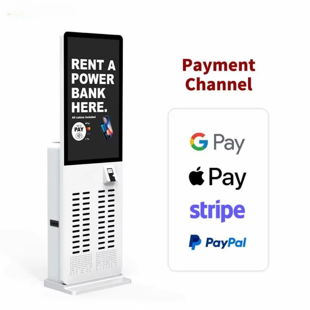 8000mah Best Selling Sharing Power Bank Rental Station 48Slots Public Phone Charger Charging Station With Pos for Hospital