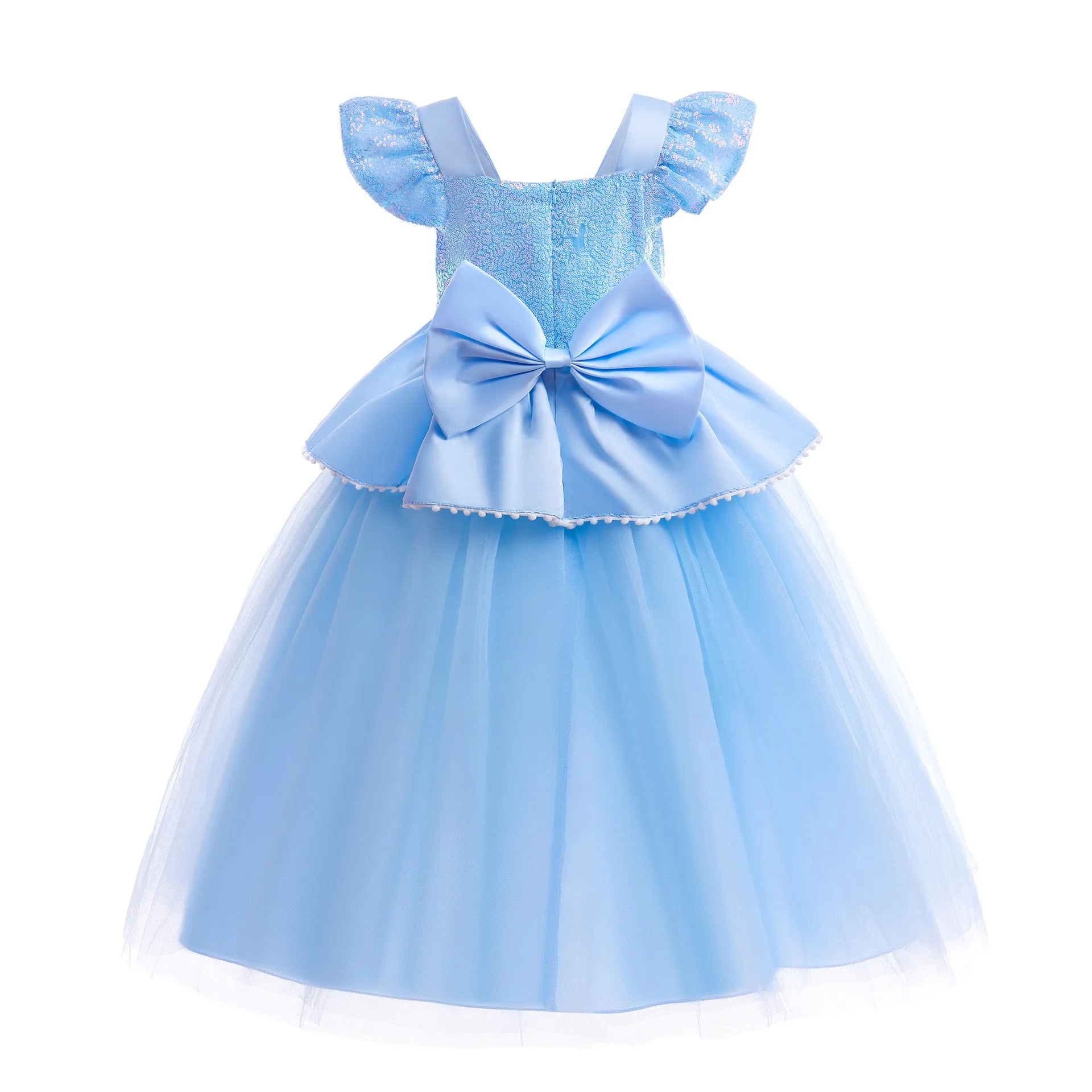 Disney Cinderella Blue Ball Gown Dress Up Halloween Costume Princess Dress Birthday Party Outfit Dress for Girls 2-10T