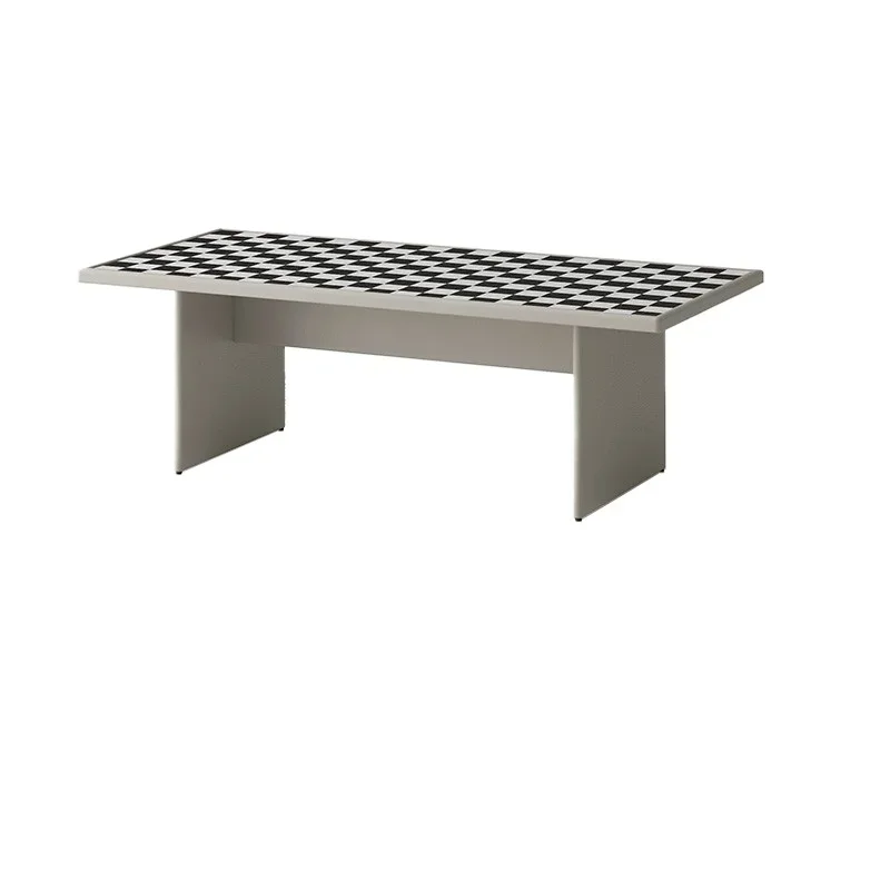 

Chessboard coffee table Internet celebrities ins style light luxury edge table modern high-end living