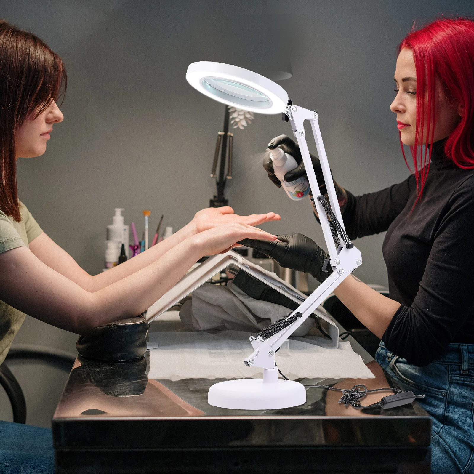 

Magnifying Lamp LED Desk Light ABS Iron Eye Protection Portable Tattoo Beauty Tool Student Dorm Night Reading Lamp Small Night