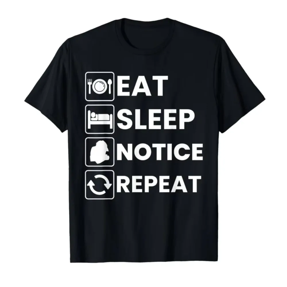 Eat Sleep Notice Graphic T-shirt Men Women Minimal Soft Cotton Short Sleeve Daily Casual Street Unisex Tops