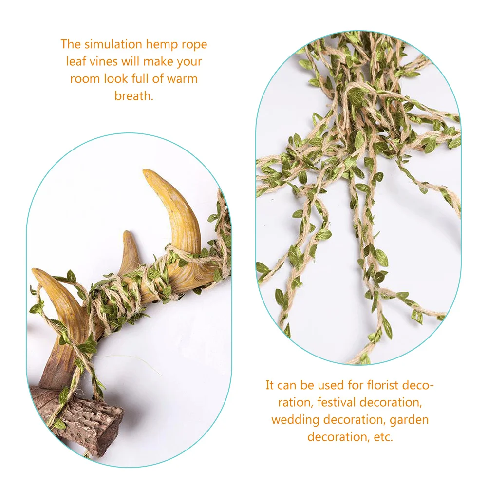 

Artificial Leaf Rope Vines Decorative Twine for Room Jute Twine With Leaves Wall Festival Wedding Garden Party DIY Layout