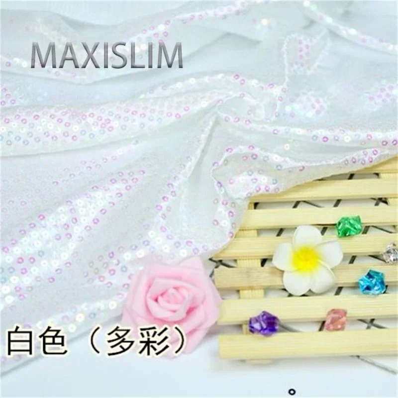 DIY 5MM Sequin Fabric Satin Fabric Embroidered Fabric Wedding Stage Performance Dance Clothing Fabric Tablecloth Home Decoration