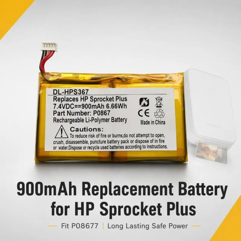 900mAh Replacement Battery P08677 Compatible with HP Sprocket Plus Portable Photo Printer