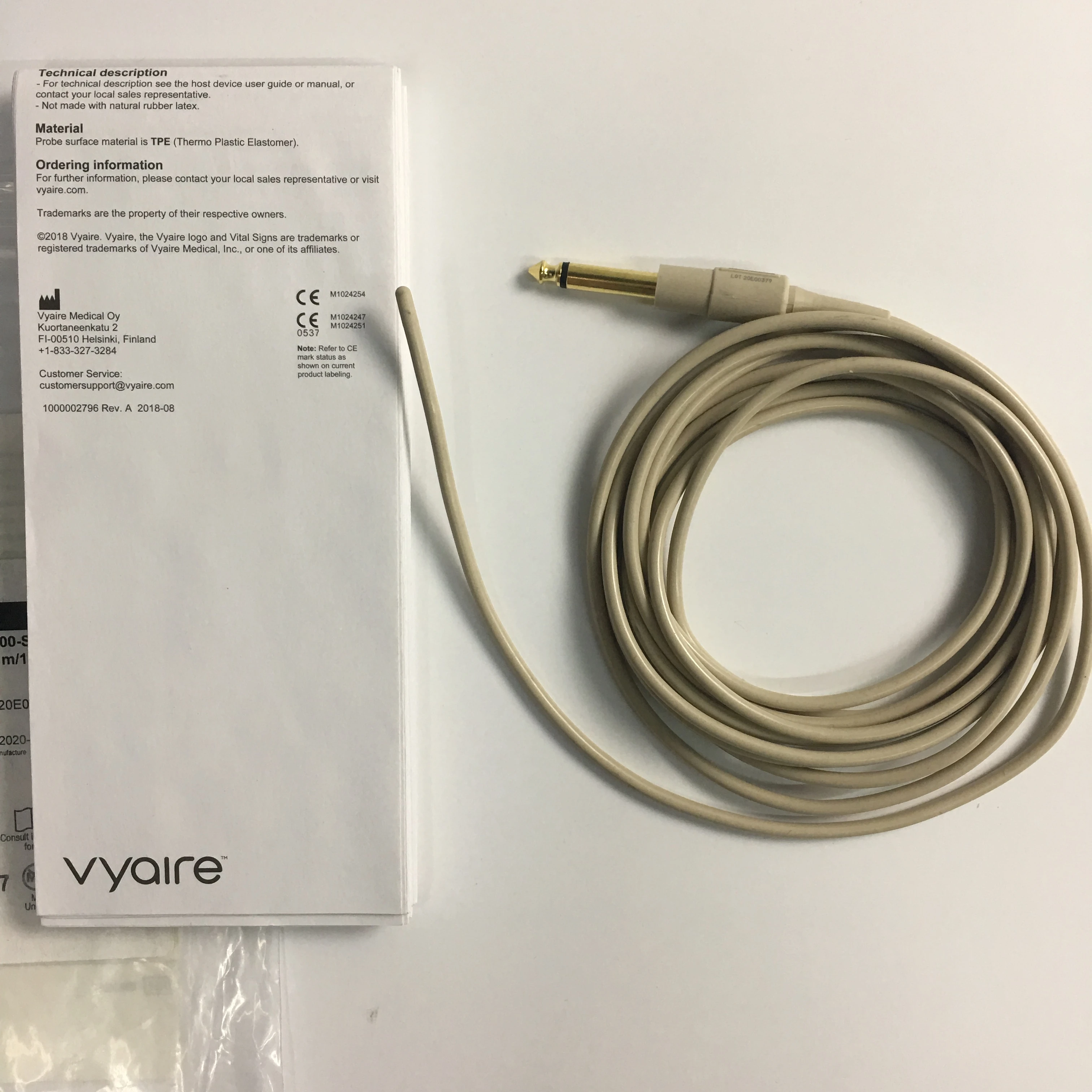 M1024247 : Vyaire Medical #Reusable GE Adult Temperature Probe 400-Series  (New Original)