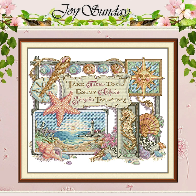 

Ordinary Treasures Patterns Counted Cross Stitch Set DIY 11CT 14CT 16CT Stamped DMC Cross-stitch Kit Embroidery Needlework