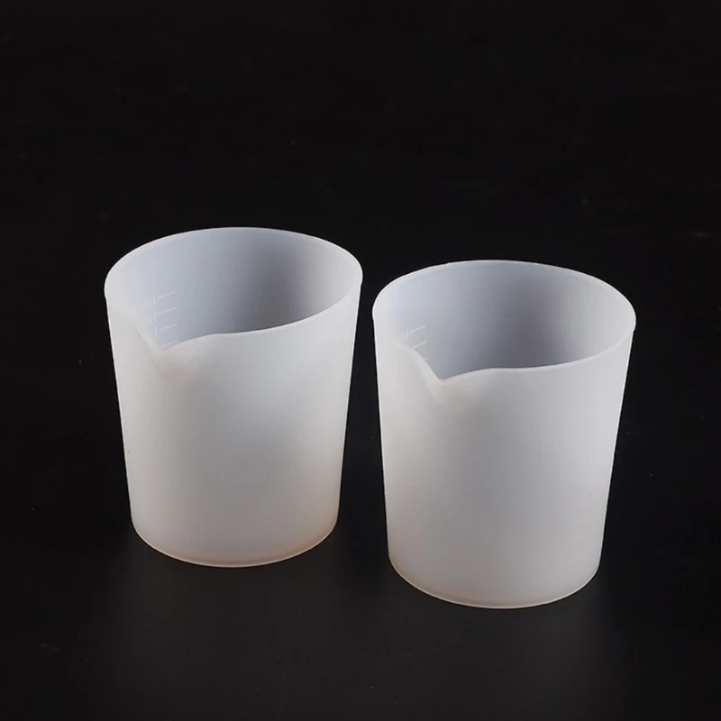 2 Pcs Reusable Silicone Measuring Cups Epoxy Resin Mixing Cups Non-Stick Paint Pouring Cup Jewelry Making Tool Durable