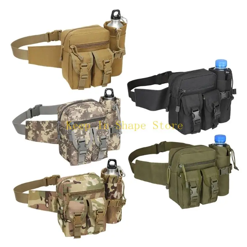 U1JC Water Resistant Veiling Waist Bag With Multiple Compartments Modifiable Belt For Hiking Fishing Camping Permanent