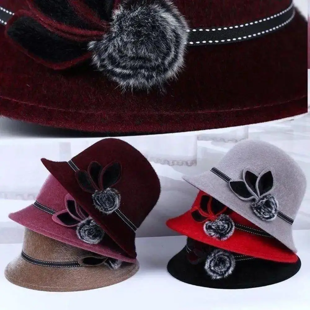 

Women Elegant Wool Felt Fedoras Hat Autumn Winter New Woolen Top Hat Versatile Wool Ladies Hat And Fashionable Vintage Dome Hat
