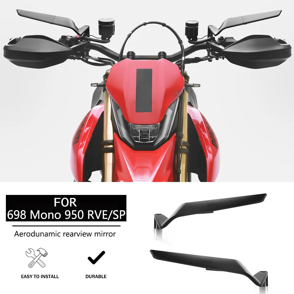 Specchietti retrovisori per Ducati Hypermotard 950 SP 698 Mono RVE 2019-2026, specchietti laterali regolabili grandangolari per moto
