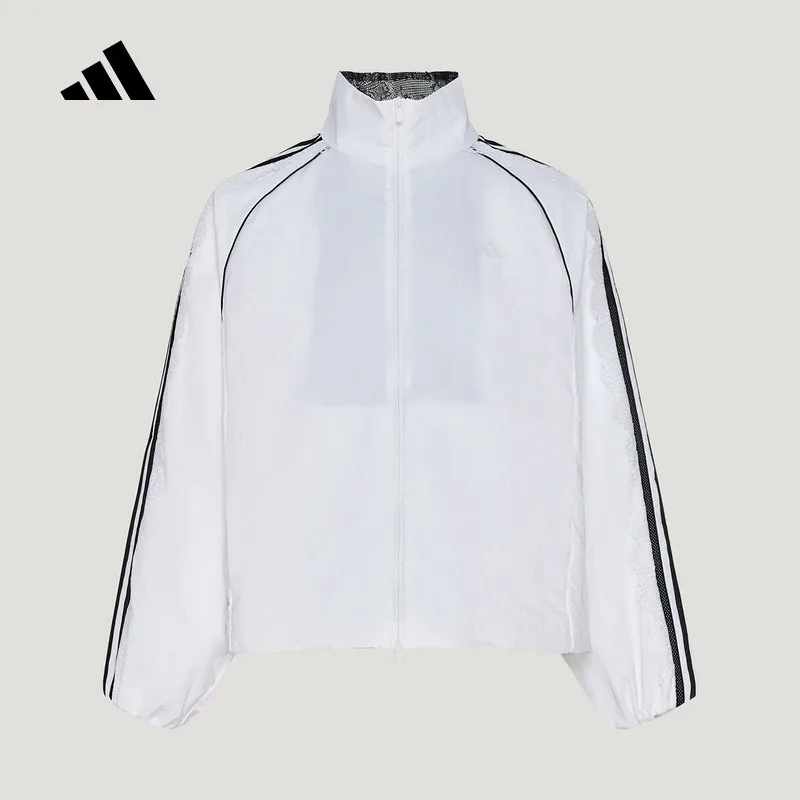 Adidas jacket women's autumn woven lace three-stripe dance series jacket LE7041