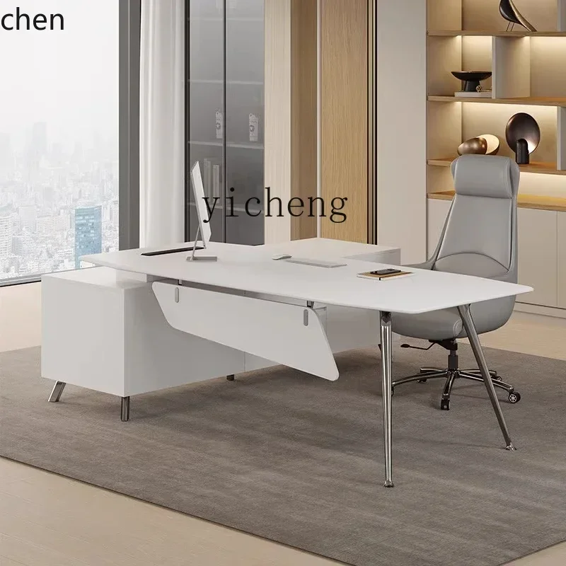 y9.4- Simple Modern Boss Office Desk and Chair President Desk and Chair Combination Manager Supervisor Single Computer Desk