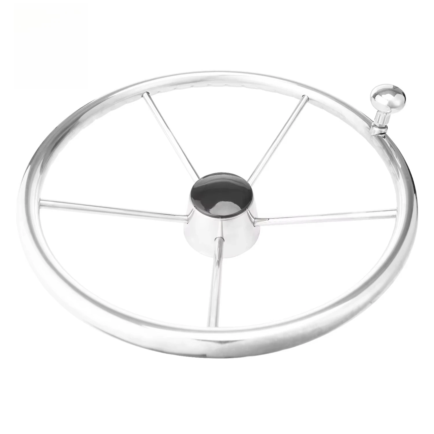 STTL  Stainless Steel Boat Steering Wheel with Knob with Finger Grip Accessories for Marine Boat Yacht