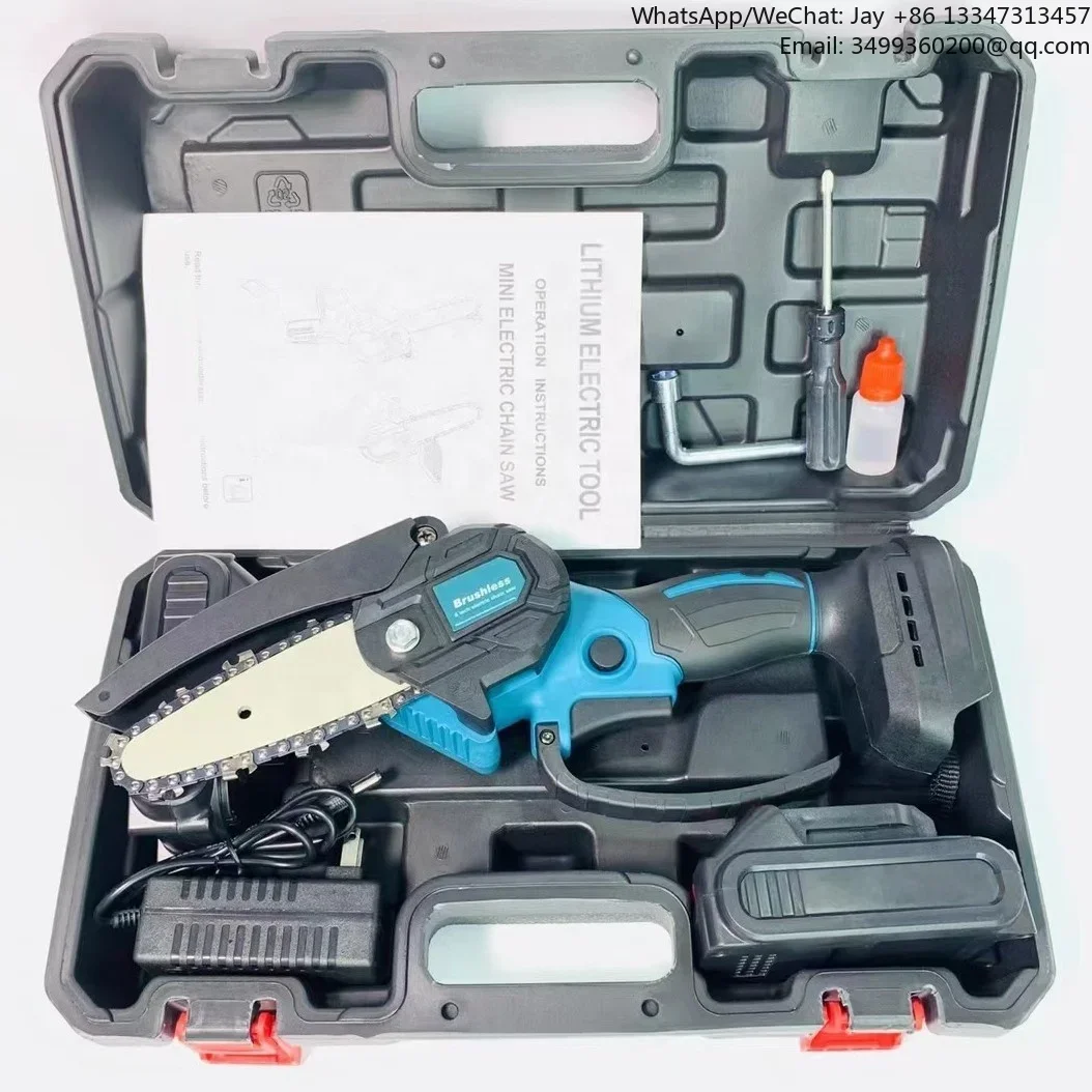 

Small handheld wood saw lithium battery powered 6 inch tree wood trimmer cutter chain saw