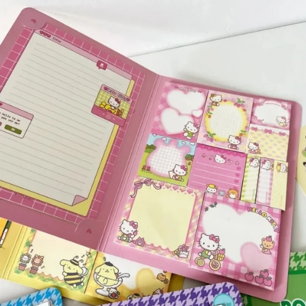 만화 Sanrio 헬로 키티 붙여 넣기 스티커 메모 도서 ymelody Cinnamoroll Kuromi 메모 패드 학교 학생 보상 문구 선물