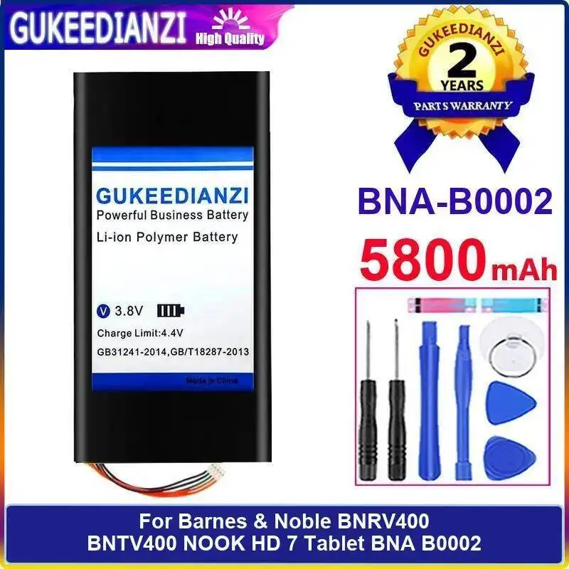 

Аккумулятор для планшета 5800 мАч, долговечный Bna-B0002, замена премиум-класса для Barnes & Noble BNRV400 BNTV400 Nook HD 7