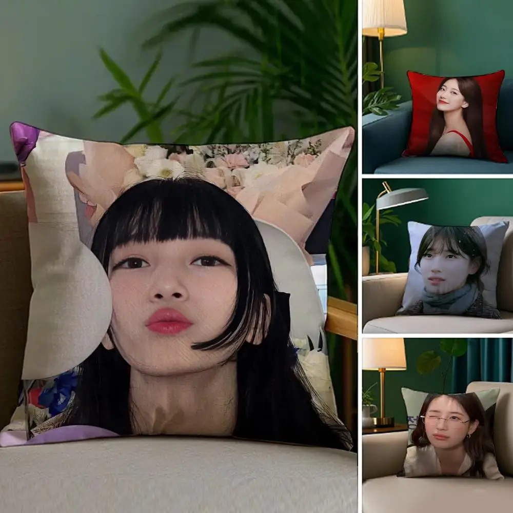 Bae S-Suzy ACTOR Funda de almohada Sedosa Elegante Confort Sofá Cama Cremallera invisible
