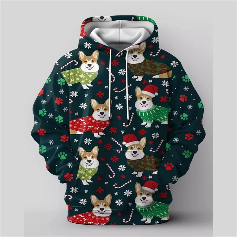 

2025 Christmas Hoodies For Men Christmas Dog 3d Print Long Sleeve Sewatshirts Men Casual Hoodie Pullover Oversized Mens Clothing