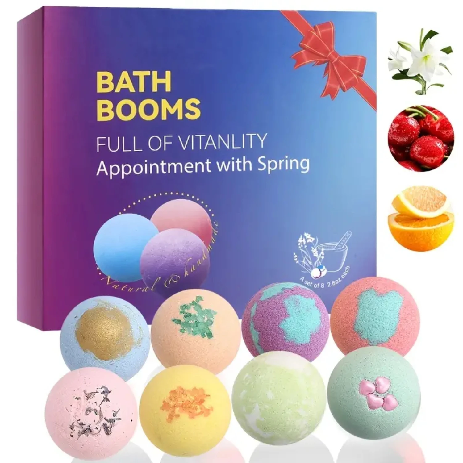 8/12pcs Bath Bombs Gift Set - Bubble Balls for Relaxing Bathing Experience