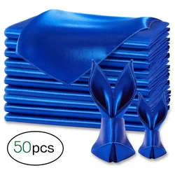 50PCS Satin Napkins 30X30CM Soft Dinner Napkins Square for Party Christmas Wedding Decoration Baby Shower Banquets Retro Napkins
