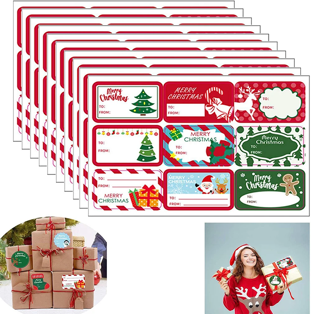 10 Sheets/Pack Merry Christmas Sticker DIY Festival Party Cards Gift Packaging Baking Decoration Label Stickers Stationery