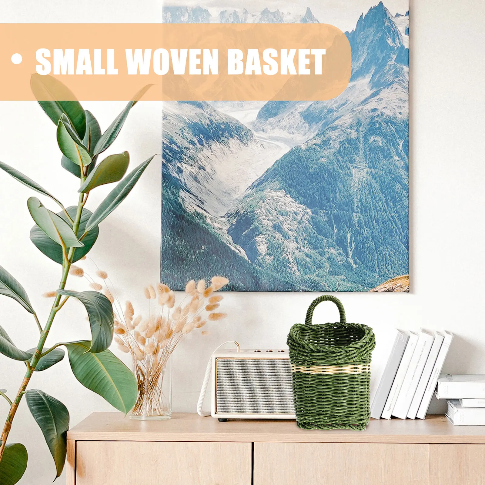 

Woven Basket Storage Baskets Hanging Wall Vegetable Fruit Plastic Kitchen Holder Sundries Garland Baskets Decorative Storage
