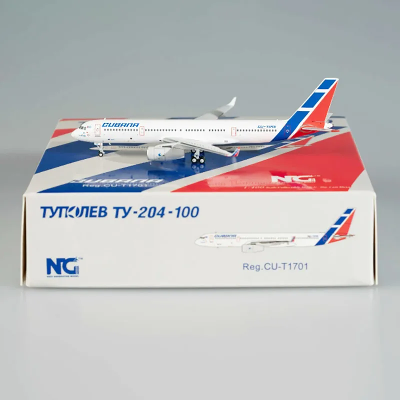 Diecast Alloy Metal 1/400 Scale Tupolev TU204 Tu-204-100E CU-T1701 NG40001 Cubana Plane Model Airplanes Toy for Collection