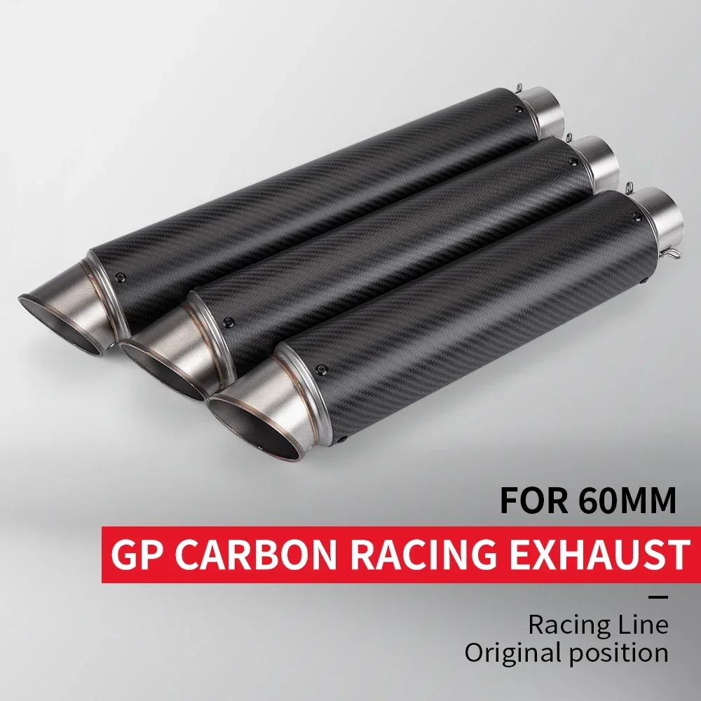 

GP moto racing exhaust muffler Titanium/Stainless steel carbon tube 60mm/51mm