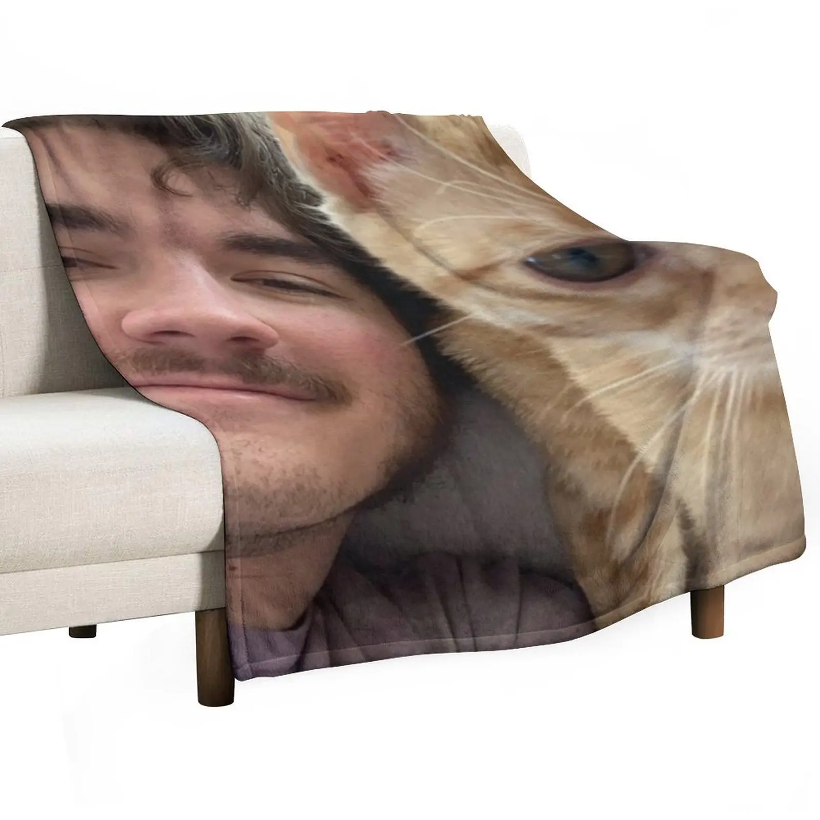 

Schlatt and his cat Throw Blanket Hairys blankets and throws Tourist Flannel Blankets