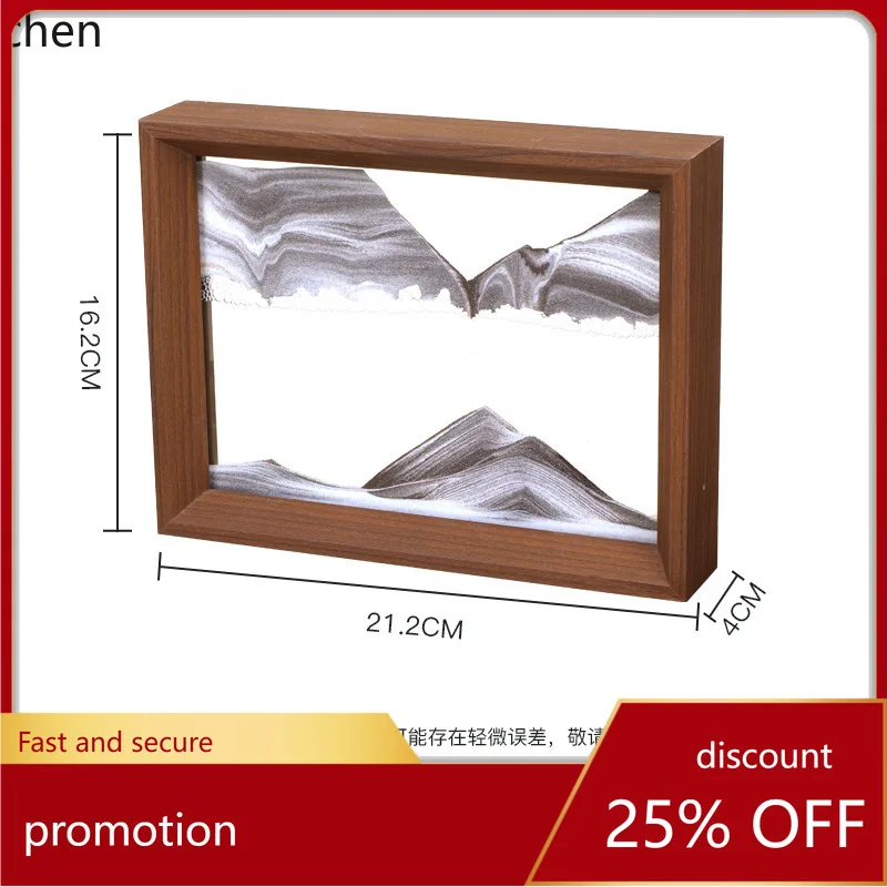 

Современный минималистичный креативный квадратный пейзаж с песочными часами Zml, картина с эффектом текучего песка, декор для гостиной в деревянной раме