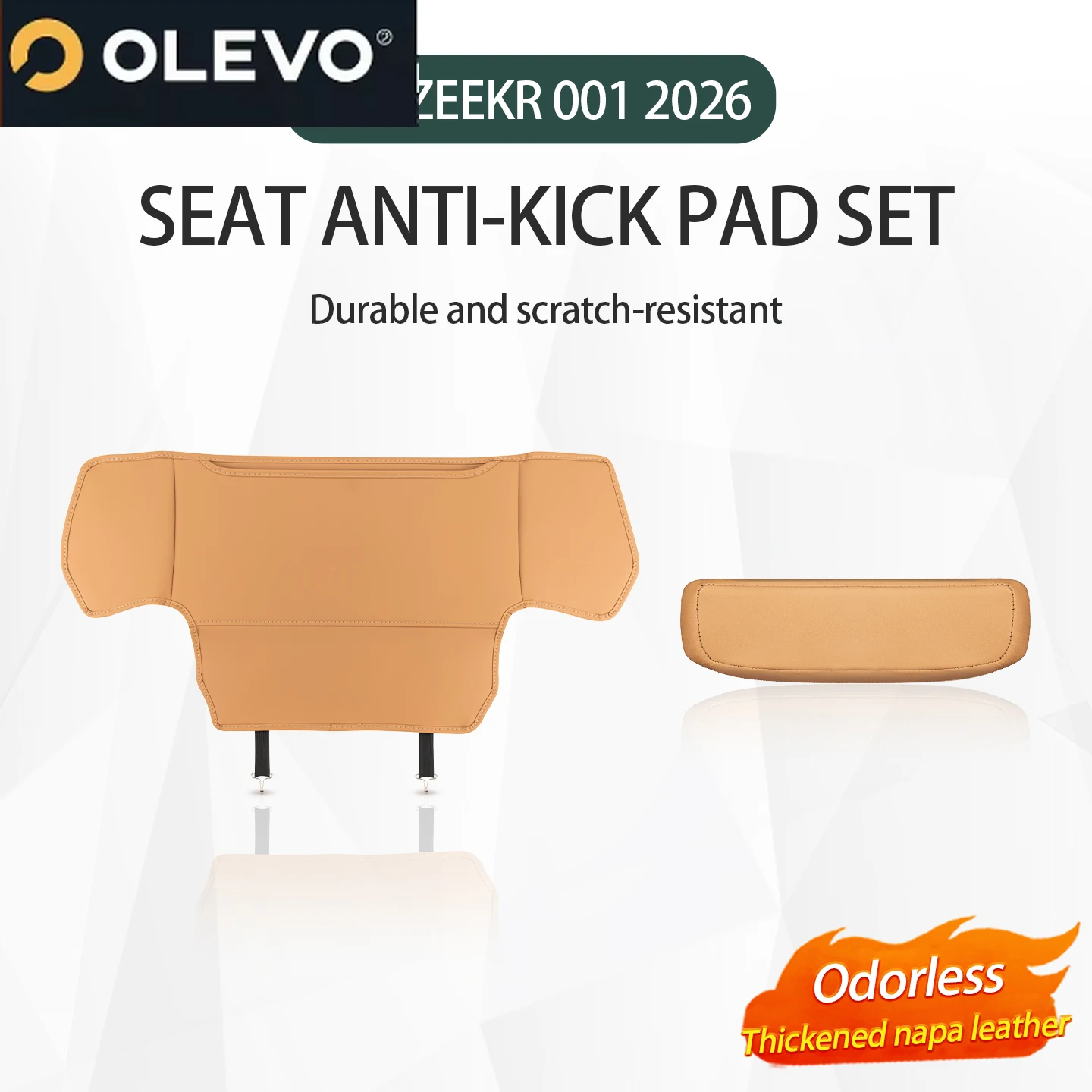New For ZEEKR 001 2026 Seat Anti-Kick Mat Rear Seat Footrest Cover Seat Back Anti-Dirt Leather Pad Car Protection Accessories