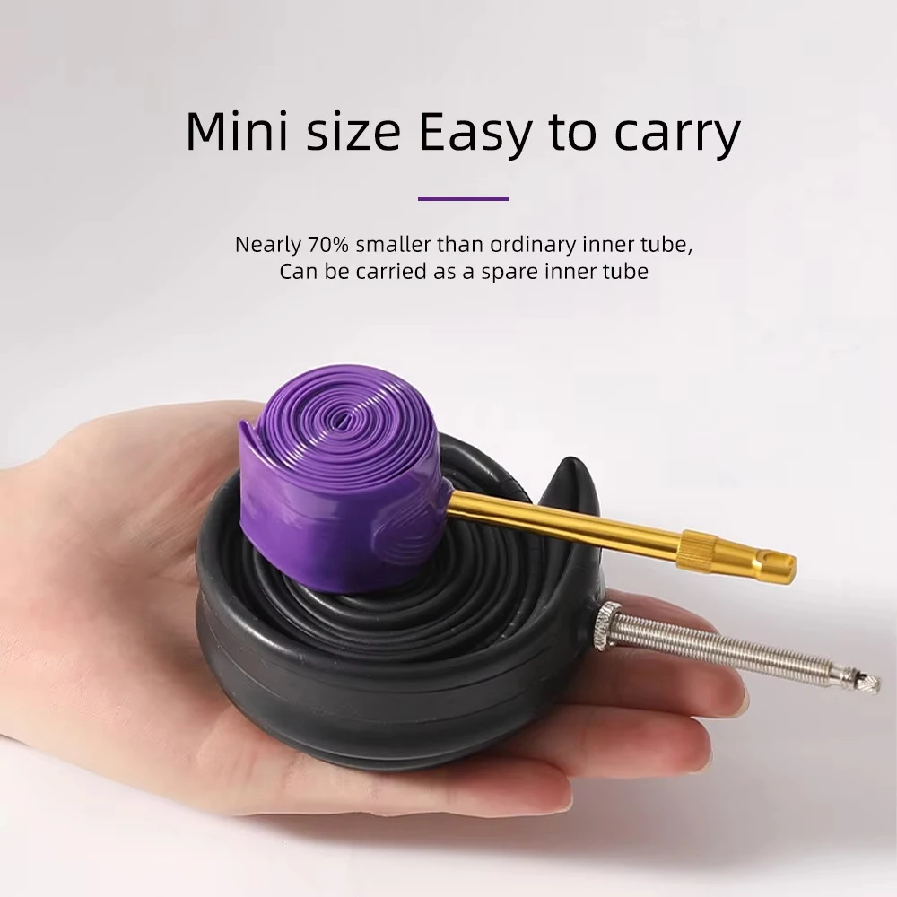 OFFBONDAGE Aluminum Valve Ultralight Bike Inner Tube 700C Road Bicycle TPU Tire 60 80mm Length French Valve Super Light Tube view 4