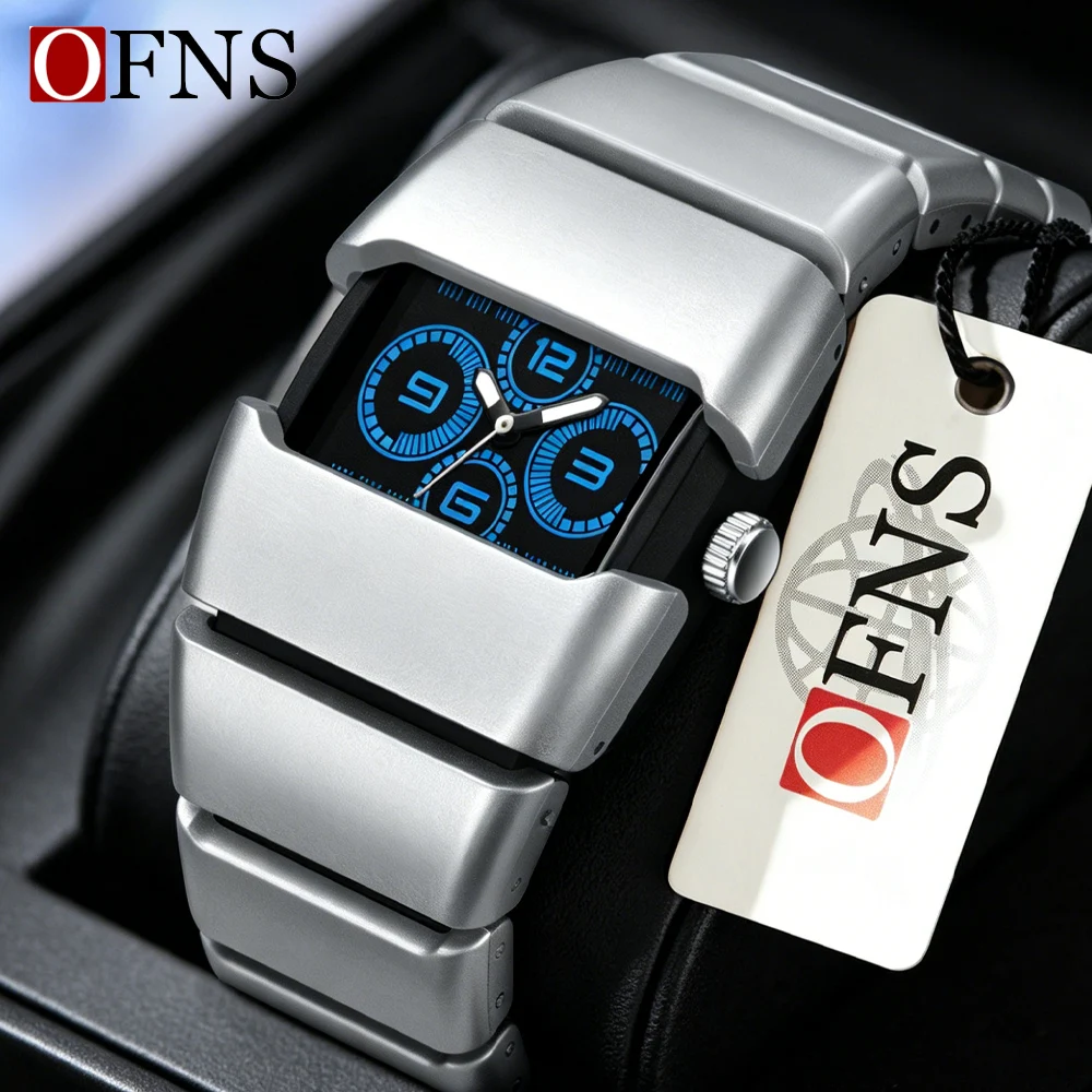 OFNS Luxury Men Watch Quartz Retro Style Waterproof Luminous Wristwatch Stainless Steel Men's Watch Male Relógios Masculino