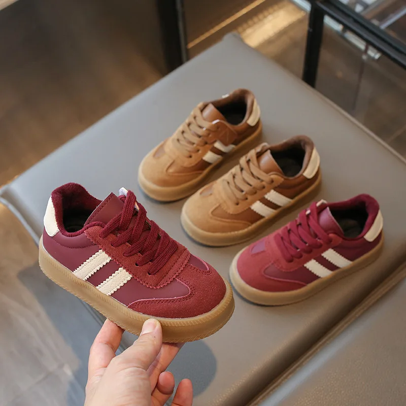 

Children Winter Sneaker Foreign Style Fleece Thermal Board Shoes Girls Sports Shoes Boys Soft Soled Cotton Casual Shoes Neutral