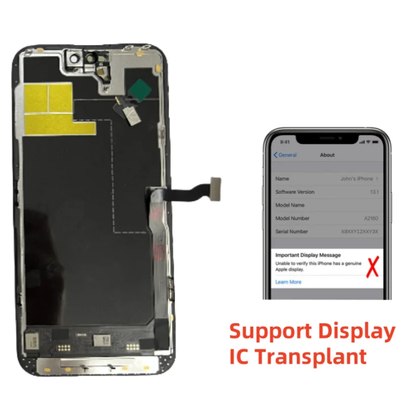 120HZ Soft OLED For iPhone 15 Pro Max 15Pro 13 Pro LCD Display 3D Touch Screen Digitizer Assembly High Refresh Rate Replacement
