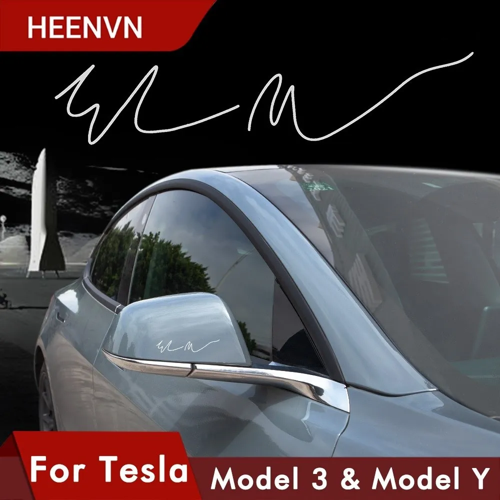 Model 3 2021 Elon Musk Signature Car Sticker For Tesla Model S 3 X Y Mirror Shell Sticker Auto Stickers Model3 Automobile Decals