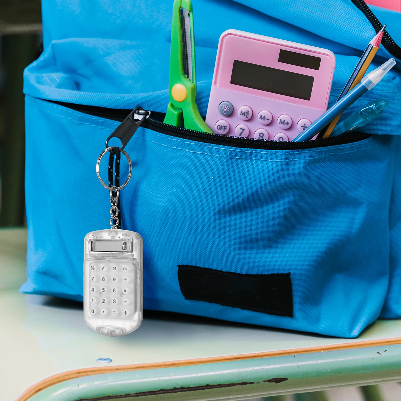 

3Pcs Portable Keychain Calculator Mini Electronic Number Accounting Device for Office School Outdoor Activities