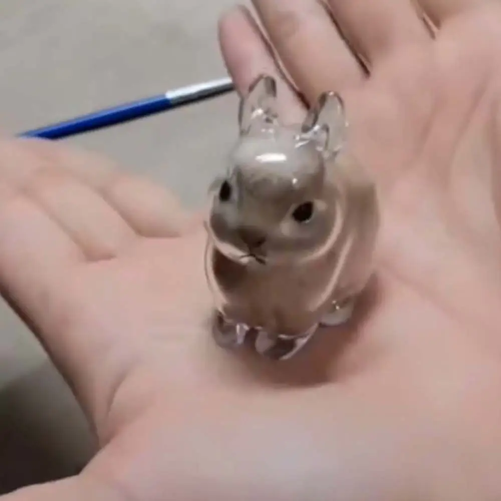 Transparent Acrylic Keychain Cat Hair Storage Capsule Animal Shaped Handmade Rabbit Hair Storage Box Cute Portable - Image 3