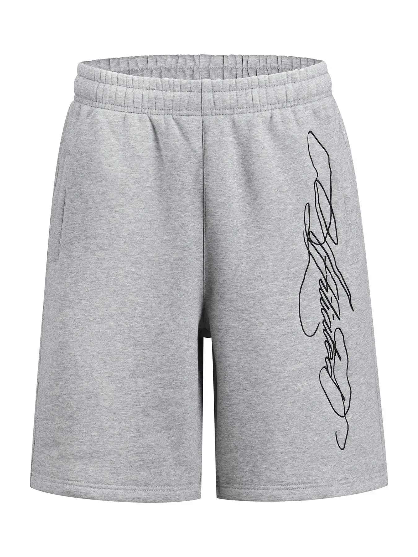American AFFILIATED letter embroidered cotton knitted shorts loose sports street straight cropped pants