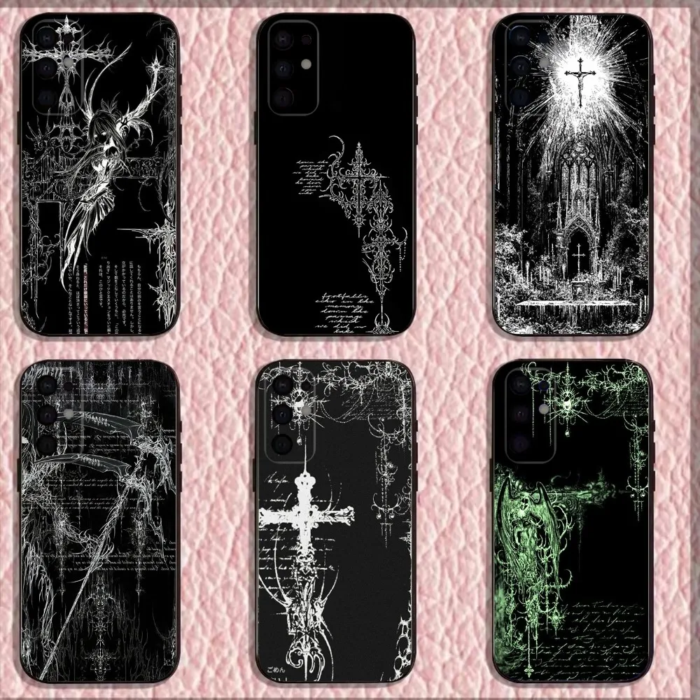 

Gothic Cyber Sigil Phone Case For Samsung S25,S24,S21,S22,S23,S30,Ultra,S20,Plus,Fe,Lite,Note,10,9,5G Black Cover