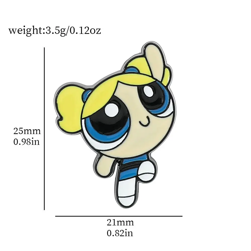 The Powerpuff Girls Lapel Pin Anime Badges on Backpack Metal Enamel Brooch Cartoon Jewelry Clothing Accessories Gifts image 6