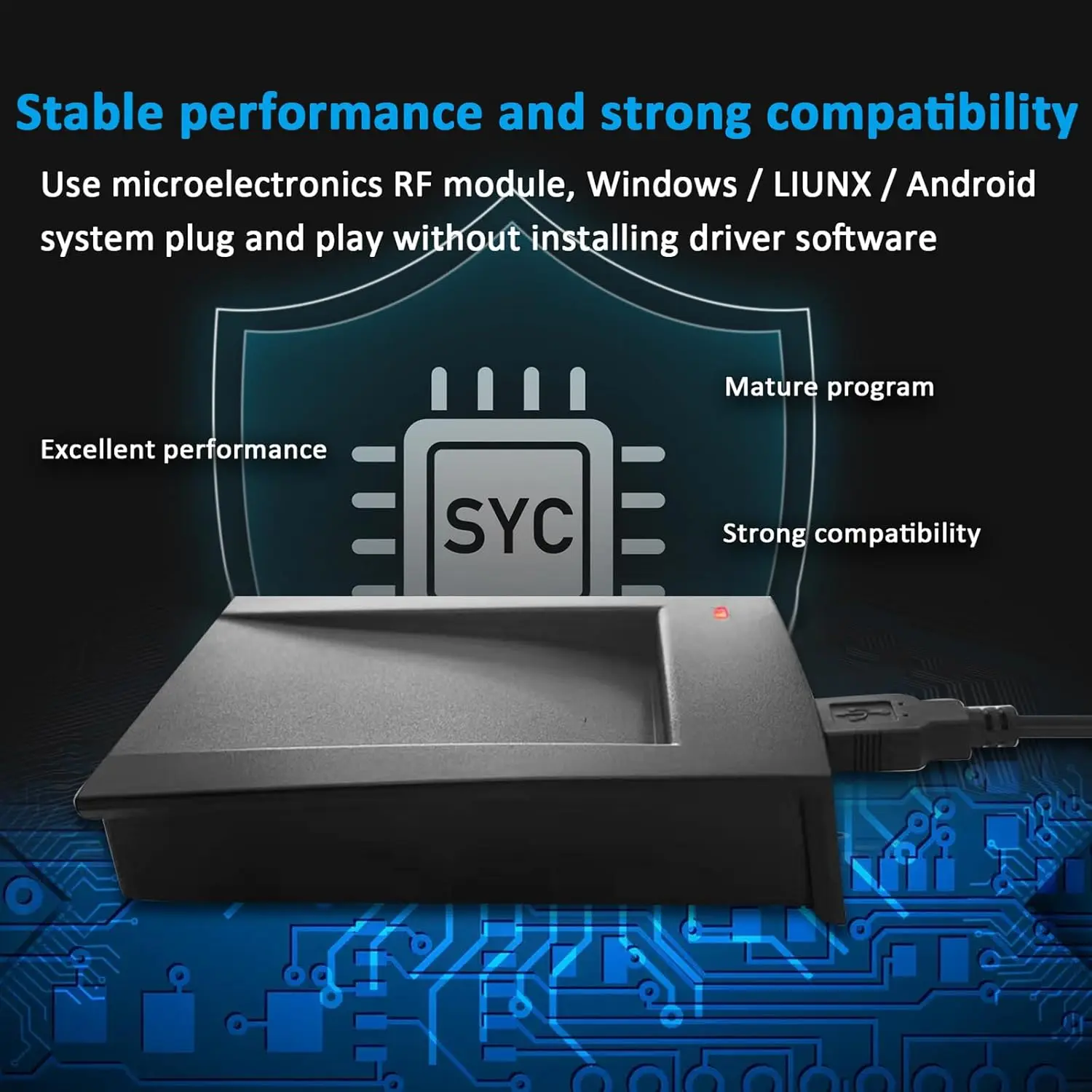 CR10M 13.56MHZ USB Issuing Card module enrollment Device RFID DESKTOP READER WRITER IC cards for Access Control Office Presence