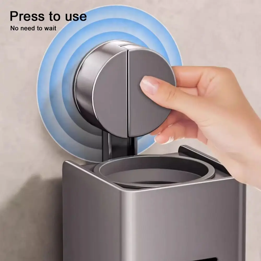 Suction Cup Design Suction Cup Toilet Brush Wall Mounted No Punching Toilet Brush Holder Drain Box Household Use