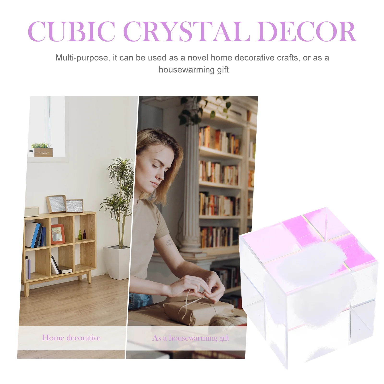 

Decoration Crystal Paperweight Heart Cube Photo Clear Desktop Souvenir Solid Crystals