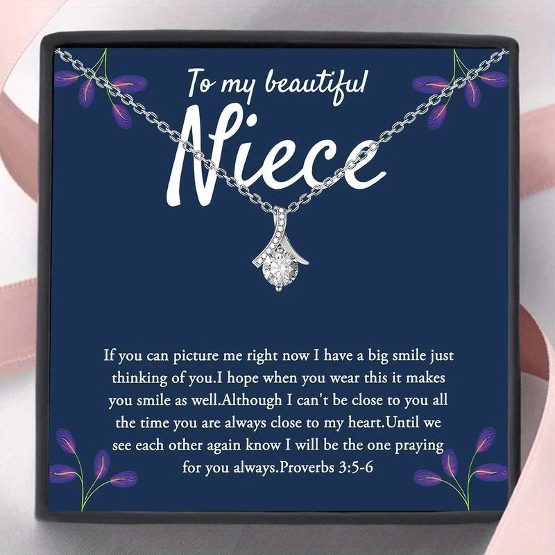 Charming Pendant Necklace Gift Collection Featuring a Message Card Gift Box - Excellent Choice for an Aunt to Give to Her Niece