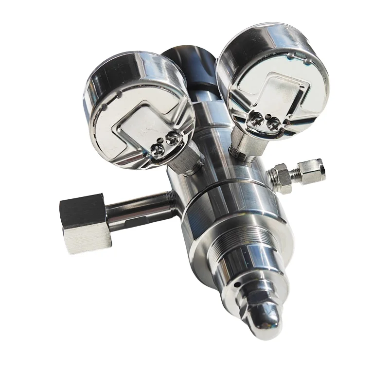 High-Purity Double-Stage Stainless Steel Laboratory Pressure Regulator Factory-Supplied Oxygen Gas for Helium Propane Argon
