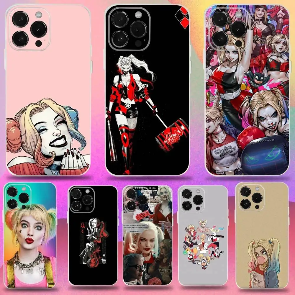 

H-Harley Q-Quinn Phone Case For iPhone 16,15,14,13,12,11 Pro,Max,Plus,X,XS,XR,SE,Mini Transparent Silicone Soft