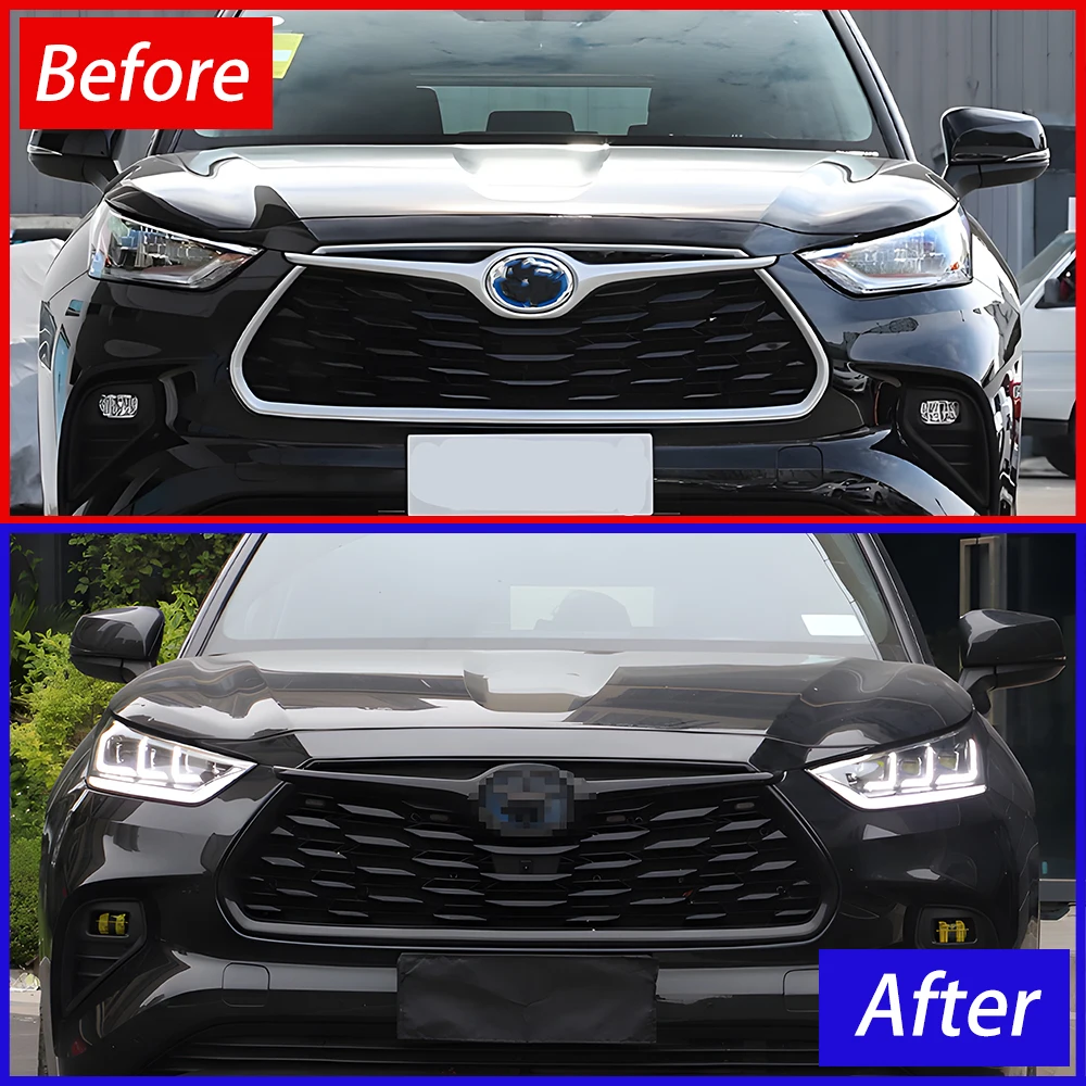 Car Front lamps For Toyota Highlander 2022-2023 New Upgrade LED Projector Three Lens Dynamic Light Styling Hot Sale Accessories