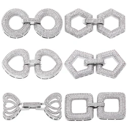 Juya 18K Real Gold Plated New Connector Fastener Closure Lock Clasps Accessories For DIY Needlework Gems Pearls Jewelry Making