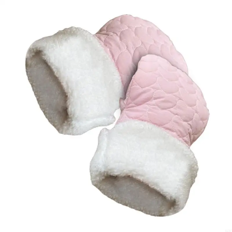 A5YC Plush Lined Strollers Mitts for Parents Using Baby Carriages Pram Cart Handmuffs Ensures Comfort During Outdoor Walk